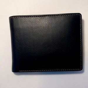 New Genuine Leather ID Wallet RFID $65 black/brown